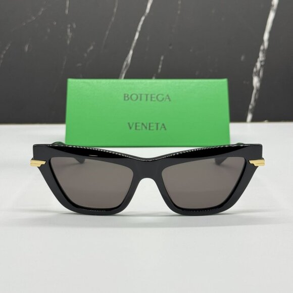 NEW BOTTEGA VENETA BV1241S 001 SUNGLASSES WOMEN BLACK GOLD CAT EYE EYEWEAR